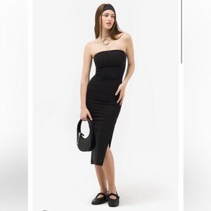 Miaou Black Strapless Midi Dress